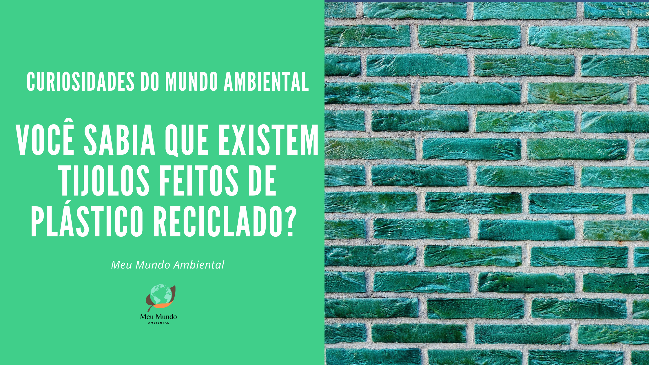 "Você sabia que existem tijolos feitos de plástico reciclado?"